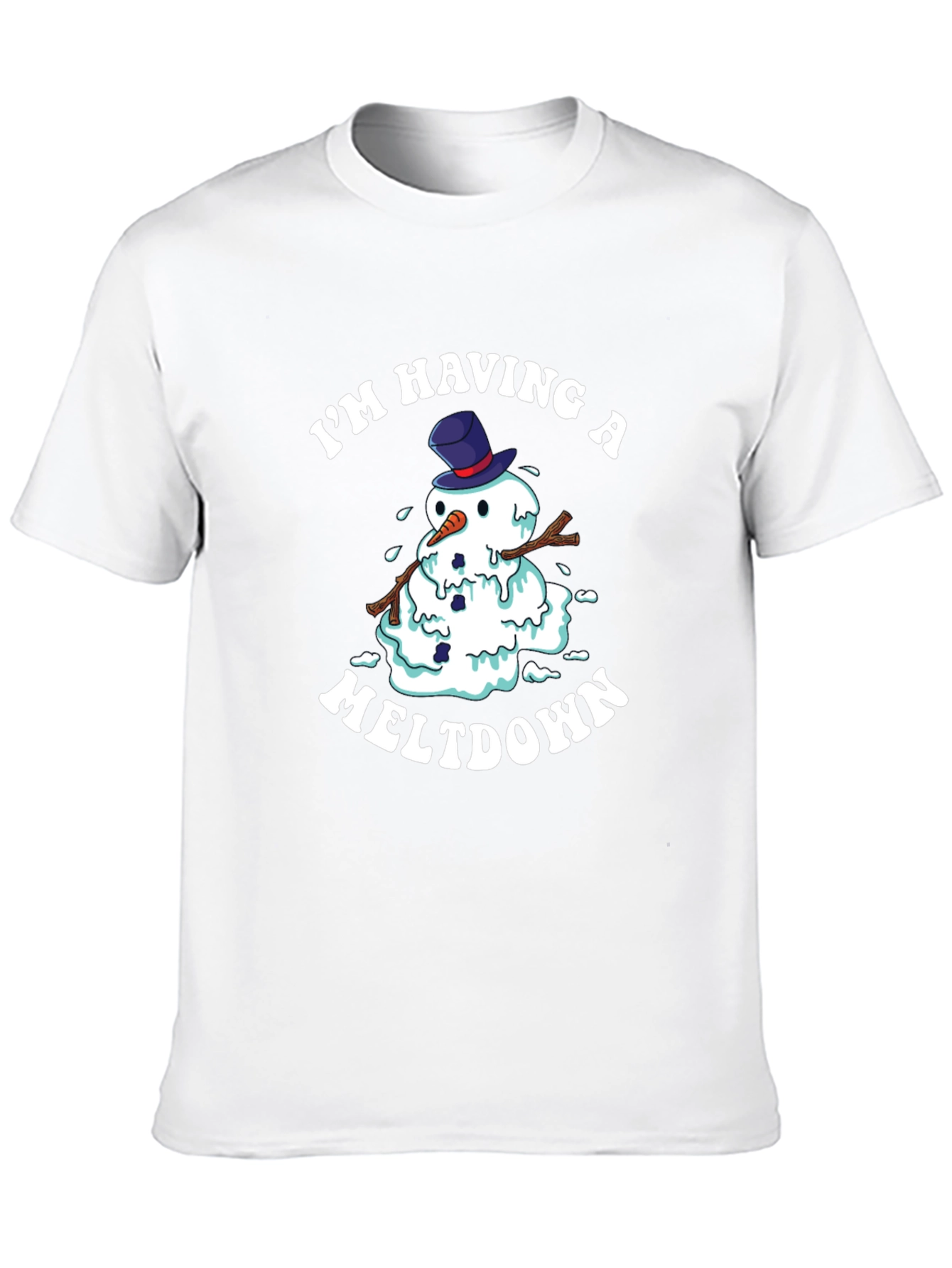 Funny Meltdown Snowman Graphic Tee