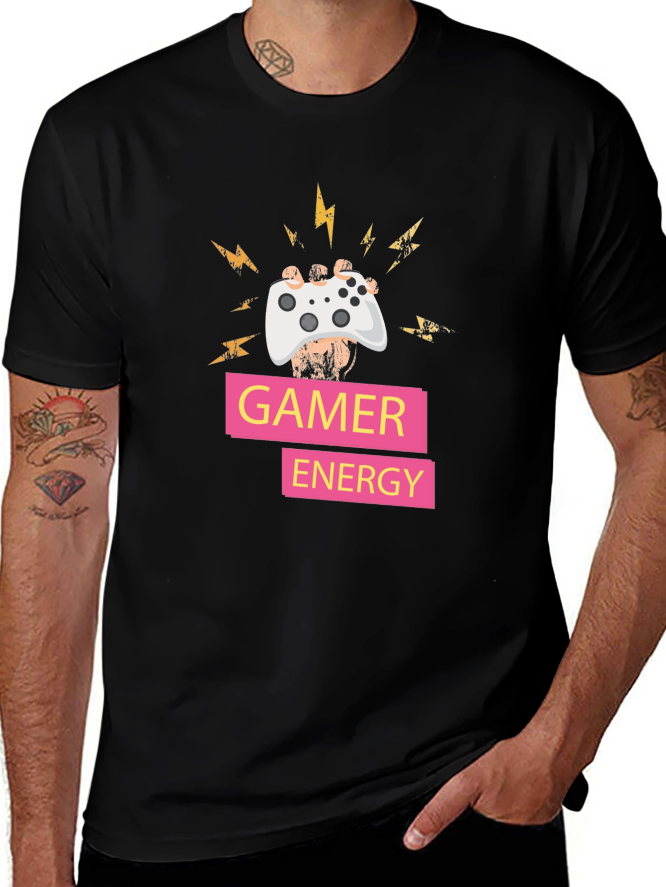 Gamer Energy T-Shirt - Black Gaming Tee