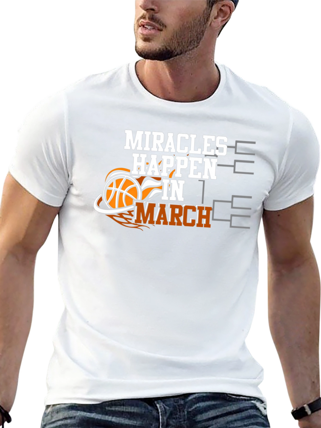 Miracles Happen in March Basketball T-Shirt