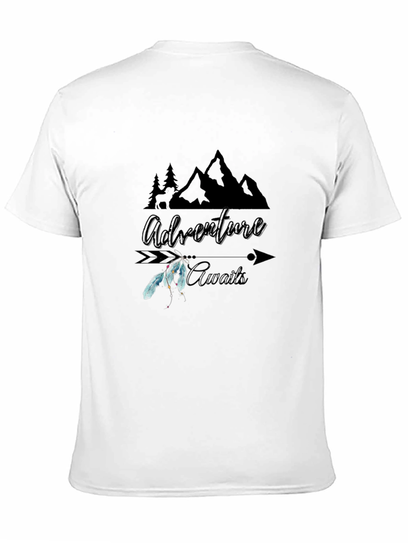 Adventure Awaits Graphic Tee - Black Cotton T-Shirt