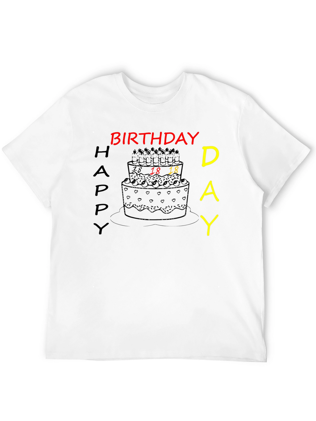 Birthday Cake Graphic Tee - 18th Birthday Shirt