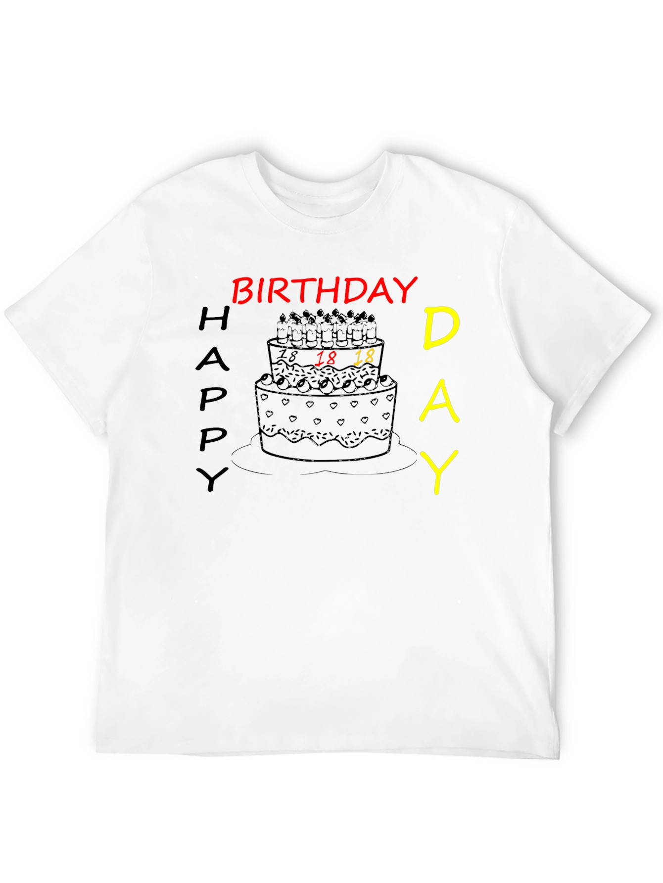 Birthday Cake Graphic Tee - 18th Birthday Shirt
