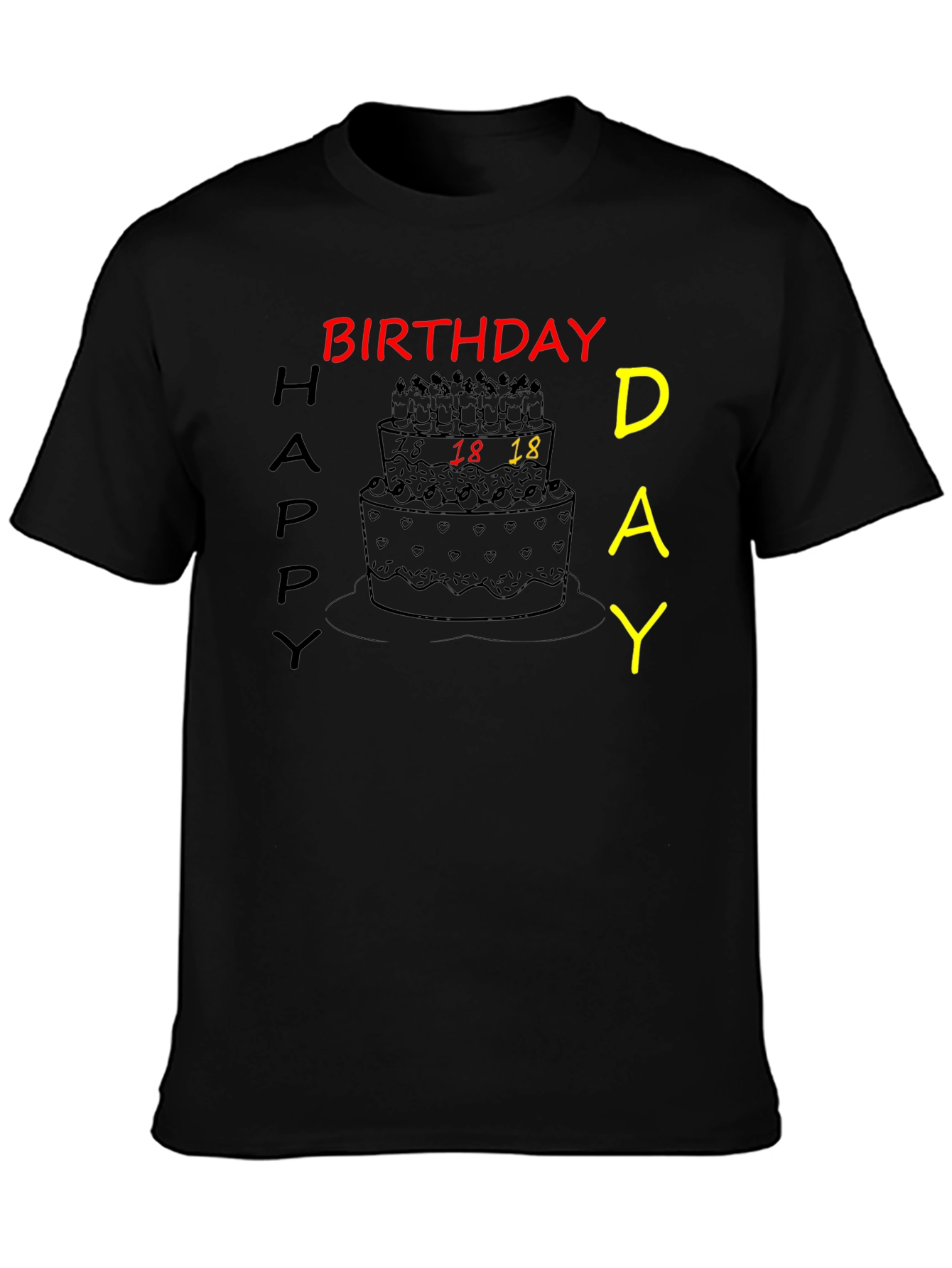 Birthday Cake Graphic Tee - 18th Birthday Shirt