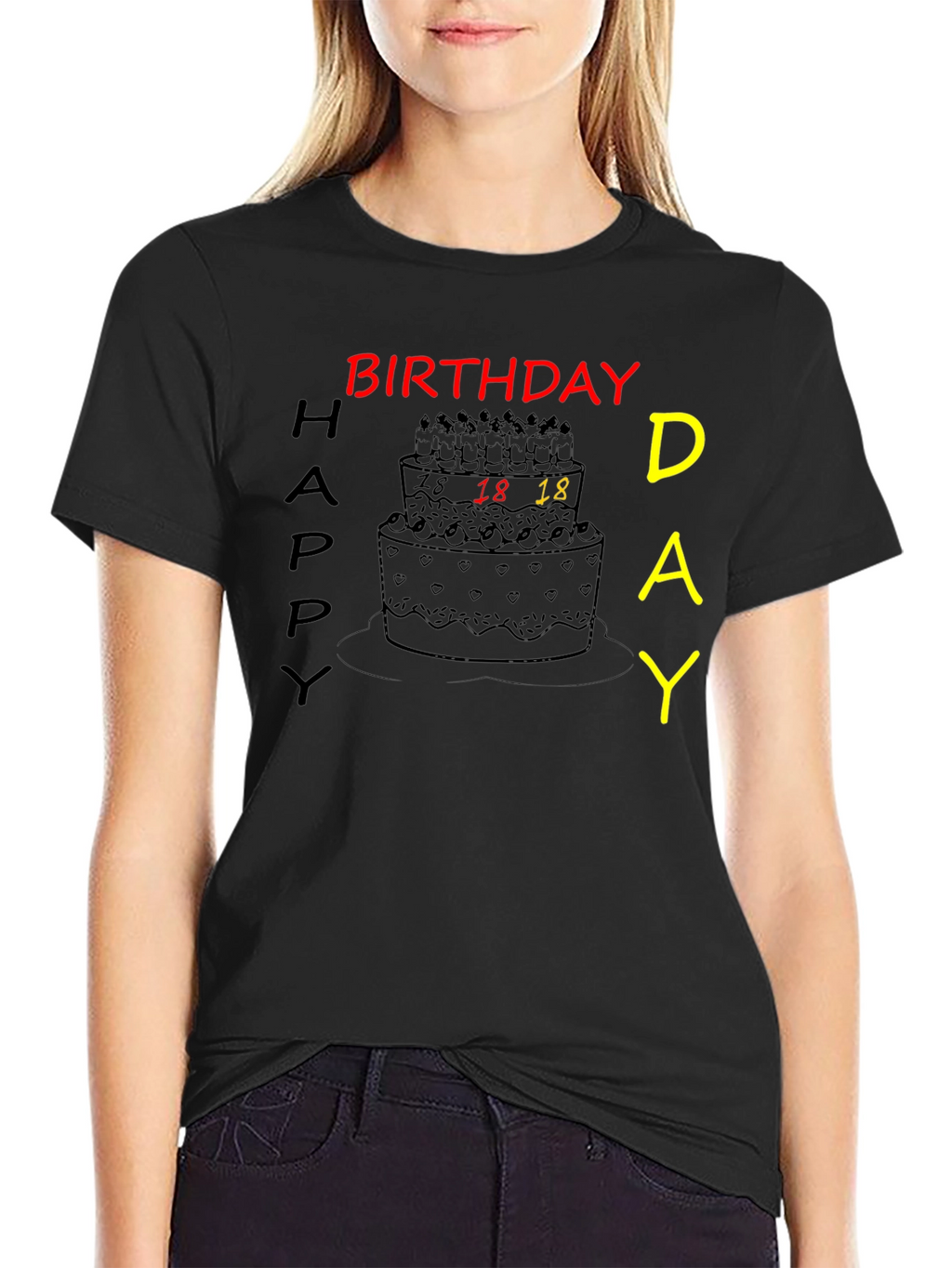 Birthday Cake Graphic Tee - 18th Birthday Shirt