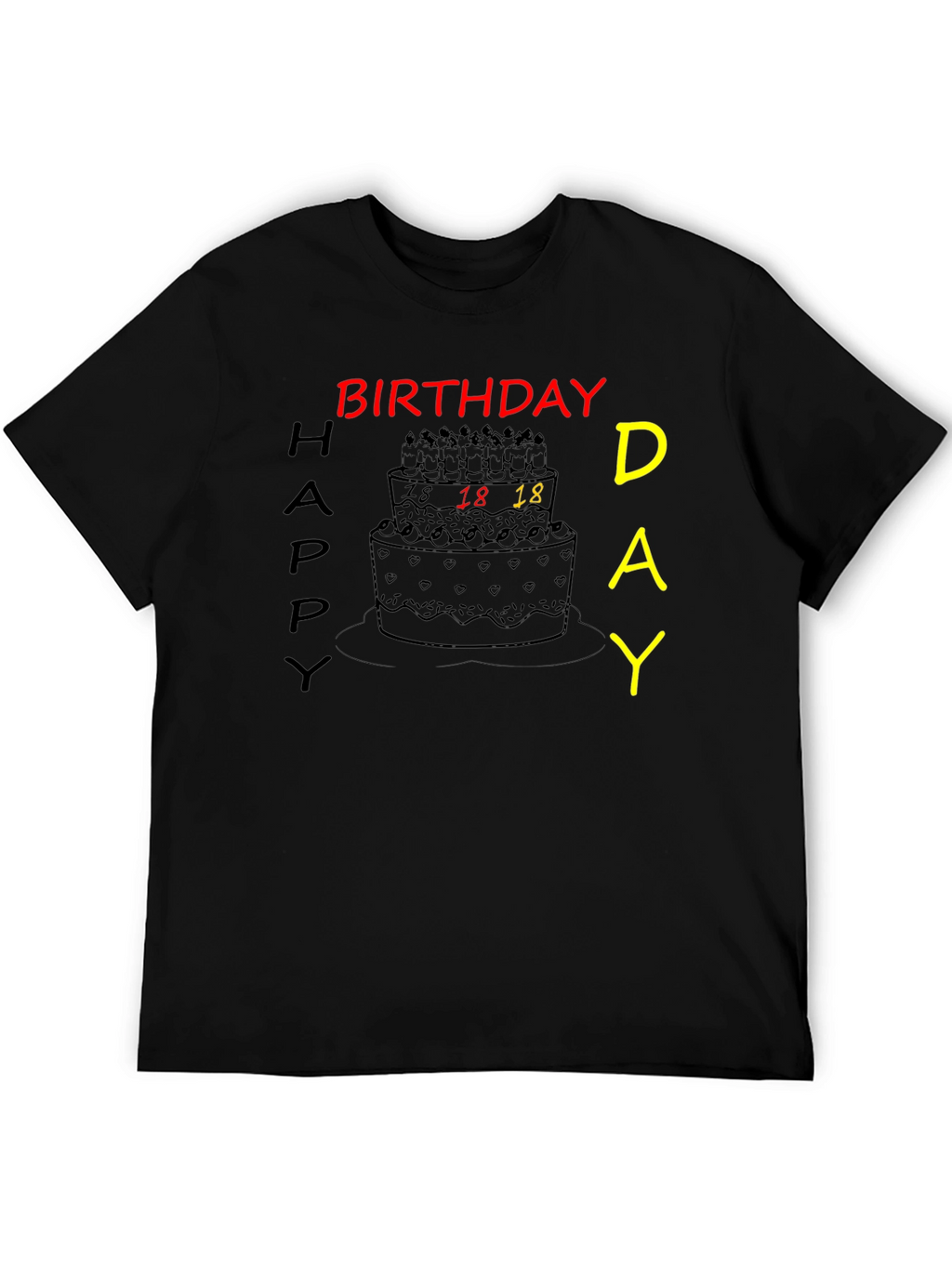 Birthday Cake Graphic Tee - 18th Birthday Shirt