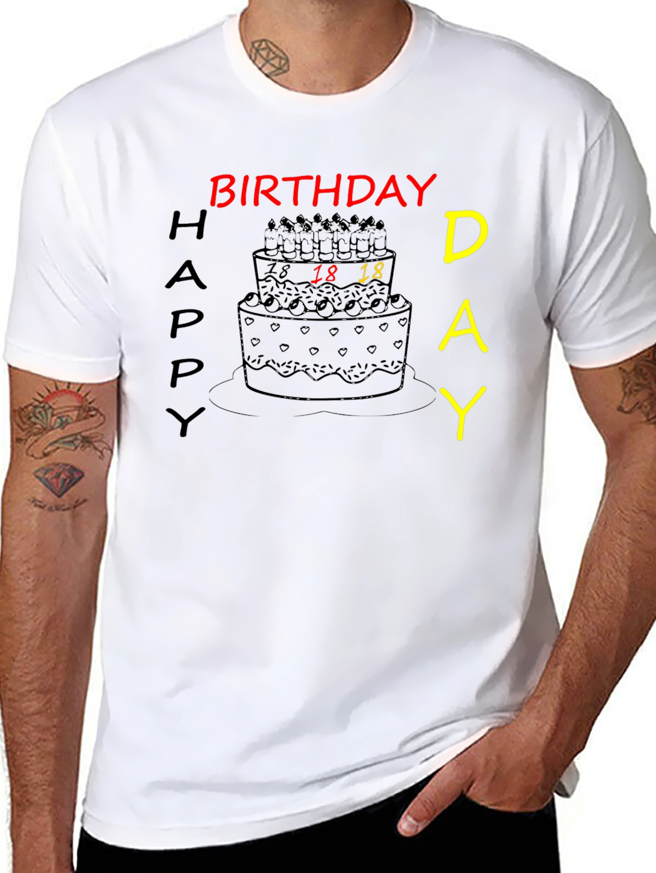 Birthday Cake Graphic Tee - 18th Birthday Shirt