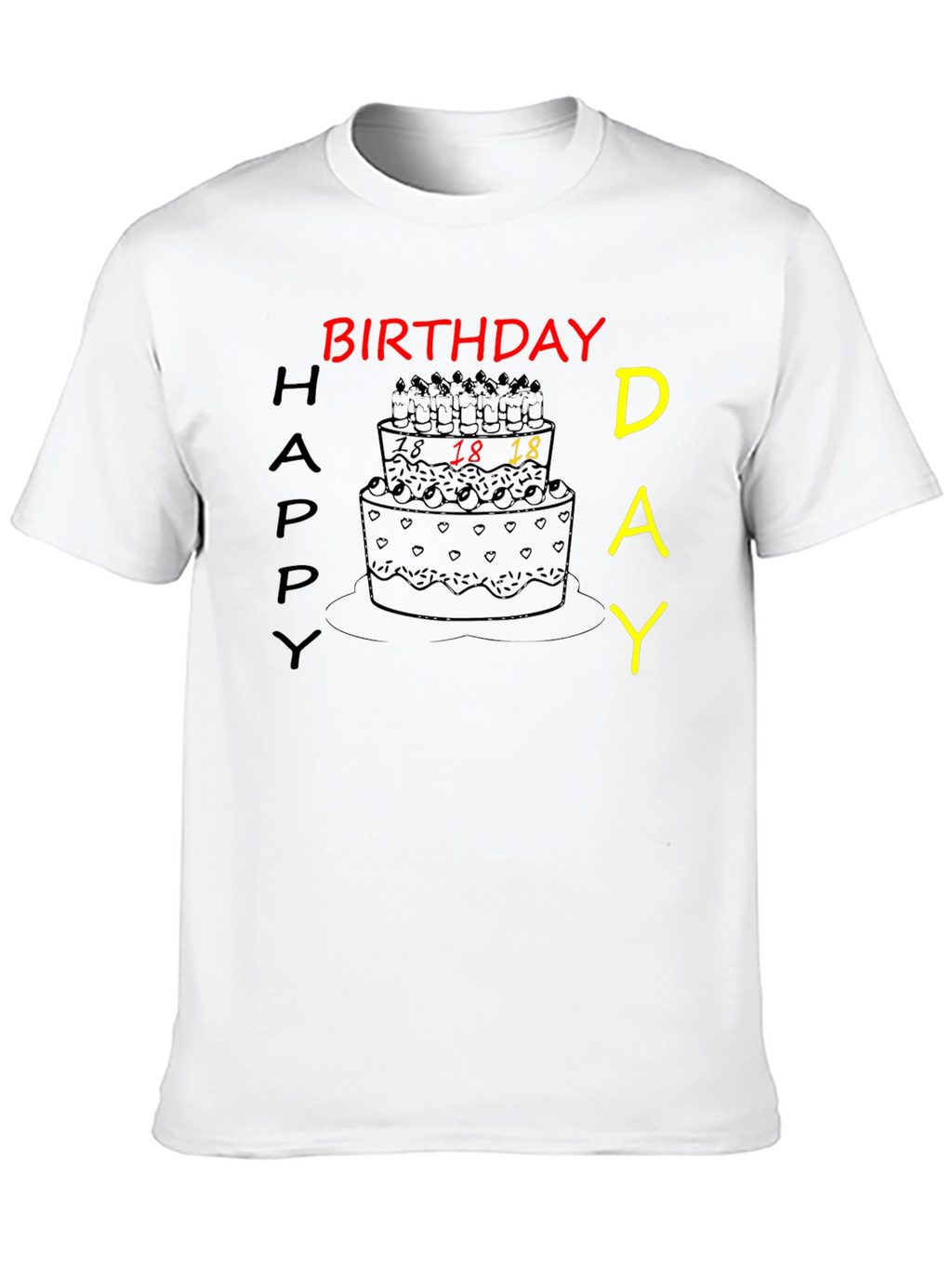 Birthday Cake Graphic Tee - 18th Birthday Shirt