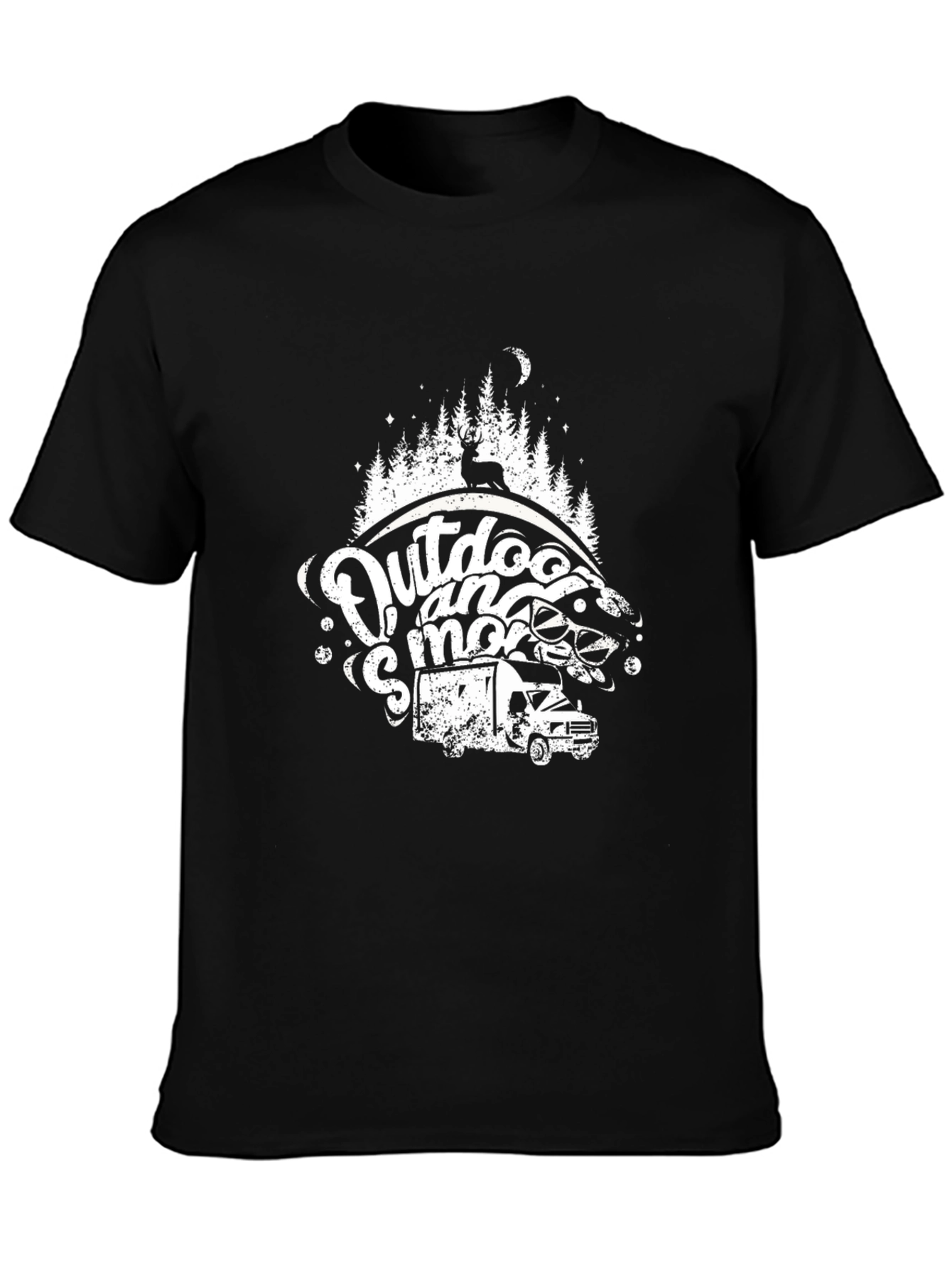 Outdoor and Smore Black Graphic T-Shirt