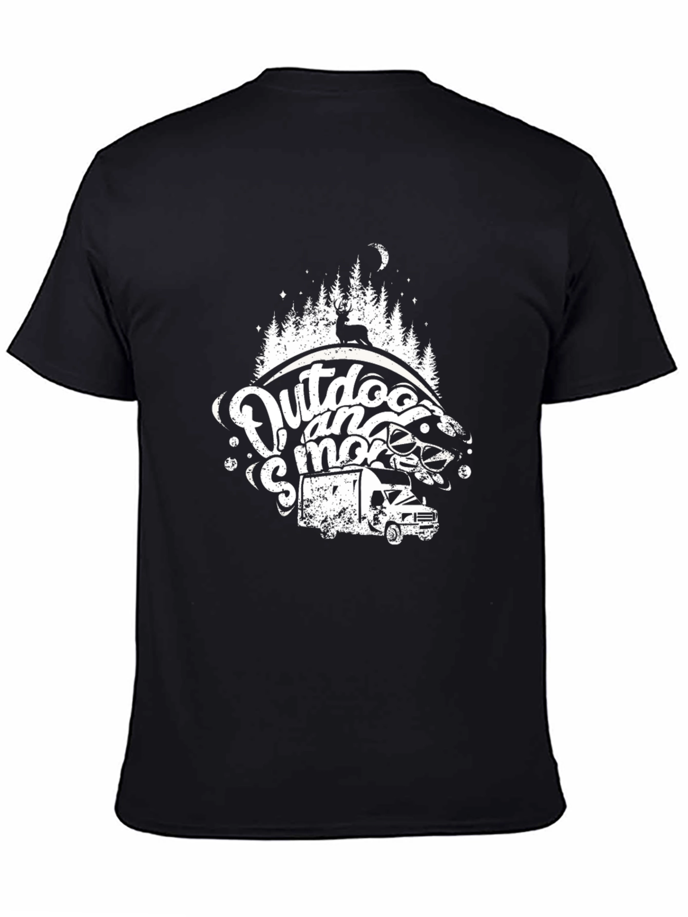 Outdoor and Smore Black Graphic T-Shirt