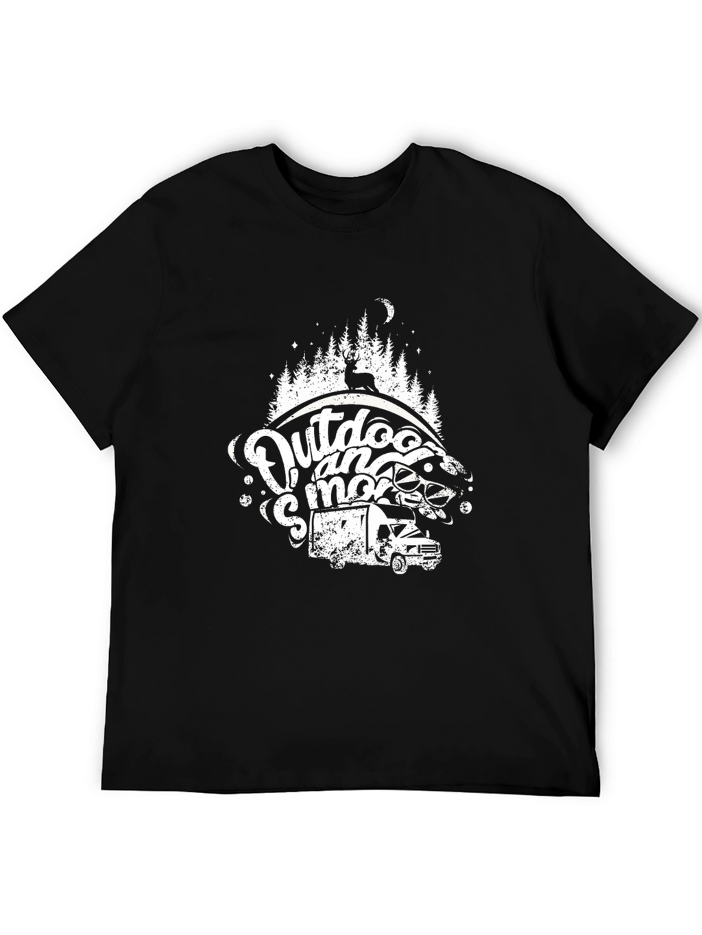Outdoor and Smore Black Graphic T-Shirt