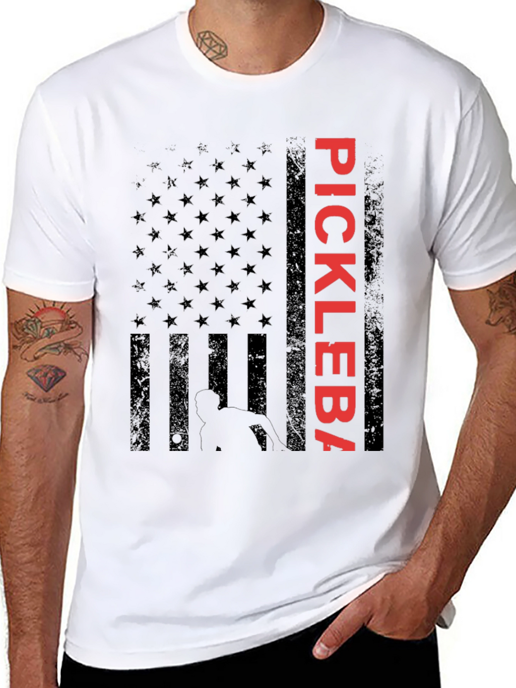 Pickleball American Flag Graphic Tee
