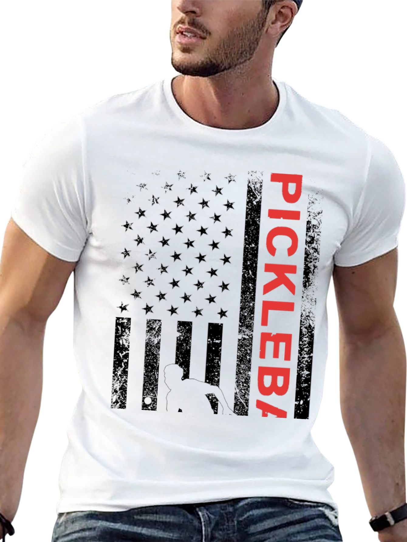 Pickleball American Flag Graphic Tee