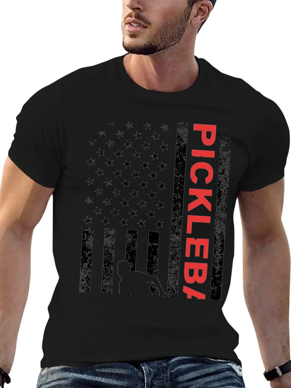 Pickleball American Flag Graphic Tee