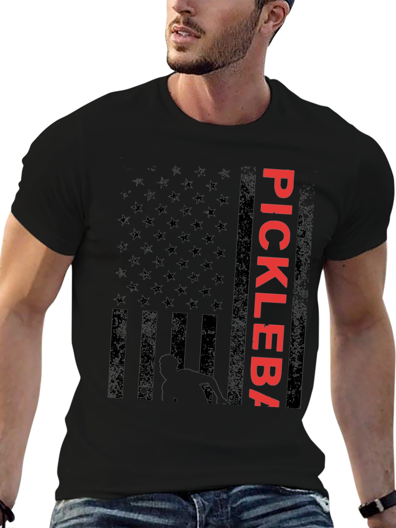 Pickleball American Flag Graphic Tee