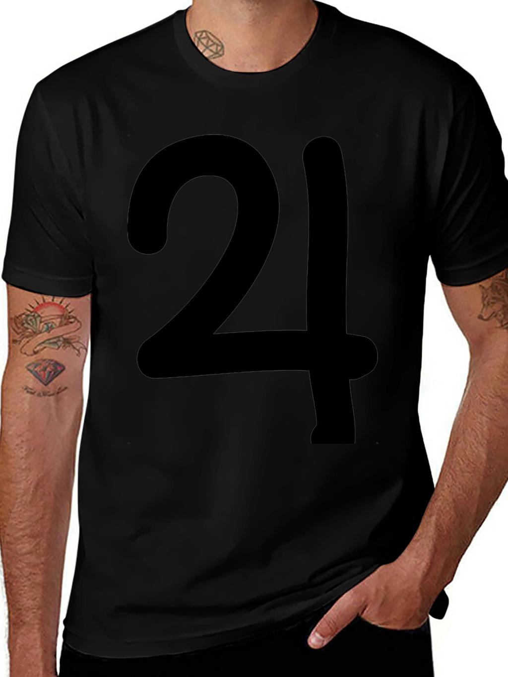 Bold Number 24 Graphic Print T-Shirt