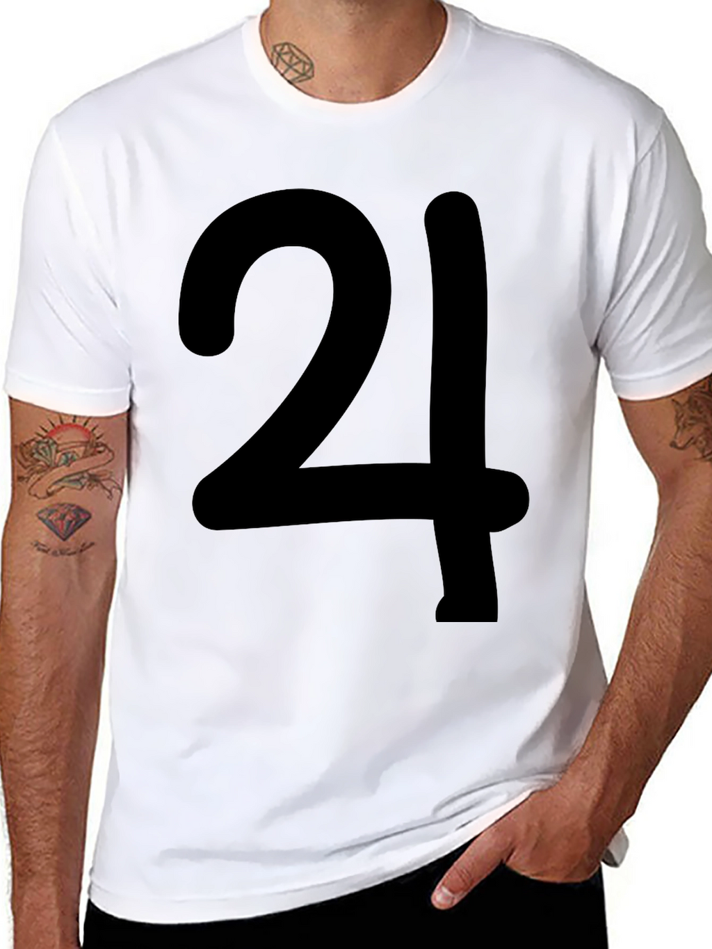 Bold Number 24 Graphic Print T-Shirt