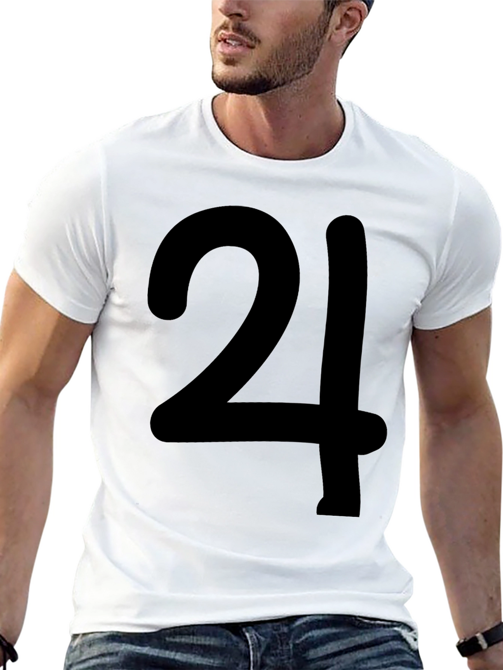 Bold Number 24 Graphic Print T-Shirt