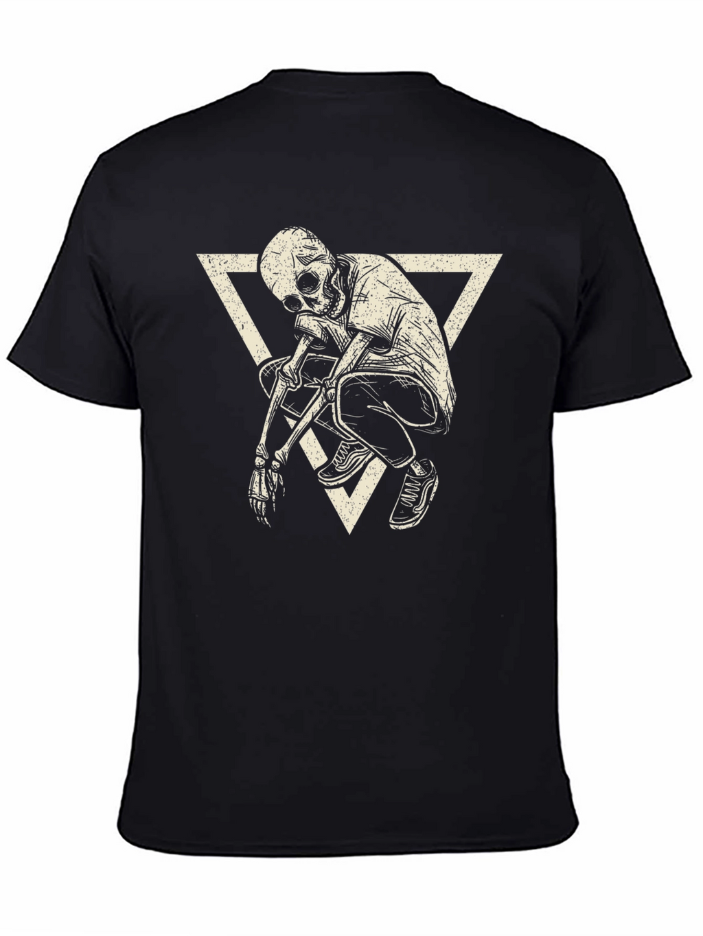 Skeleton Triangle Graphic Print T-Shirt