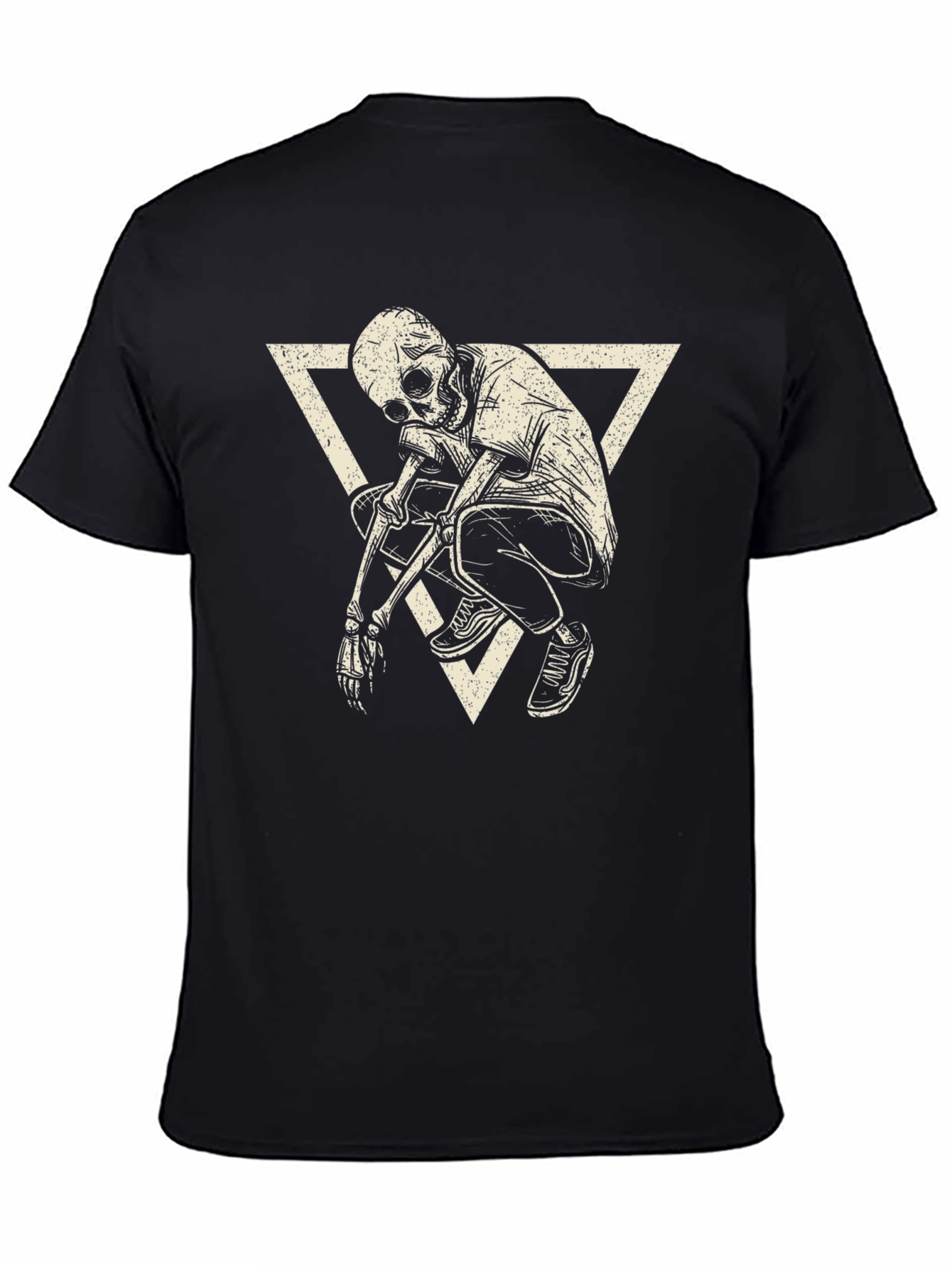 Skeleton Triangle Graphic Print T-Shirt
