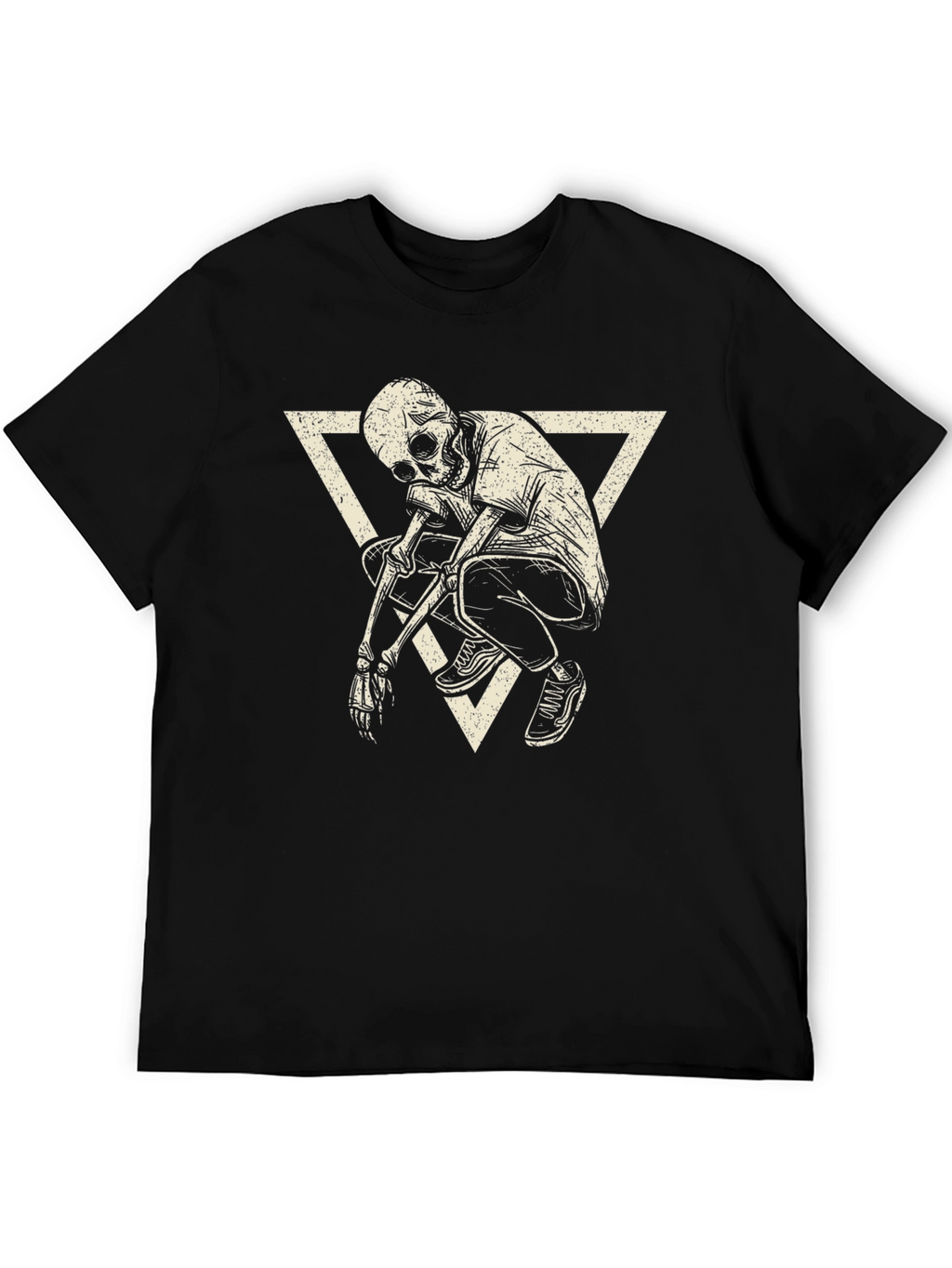 Skeleton Triangle Graphic Print T-Shirt