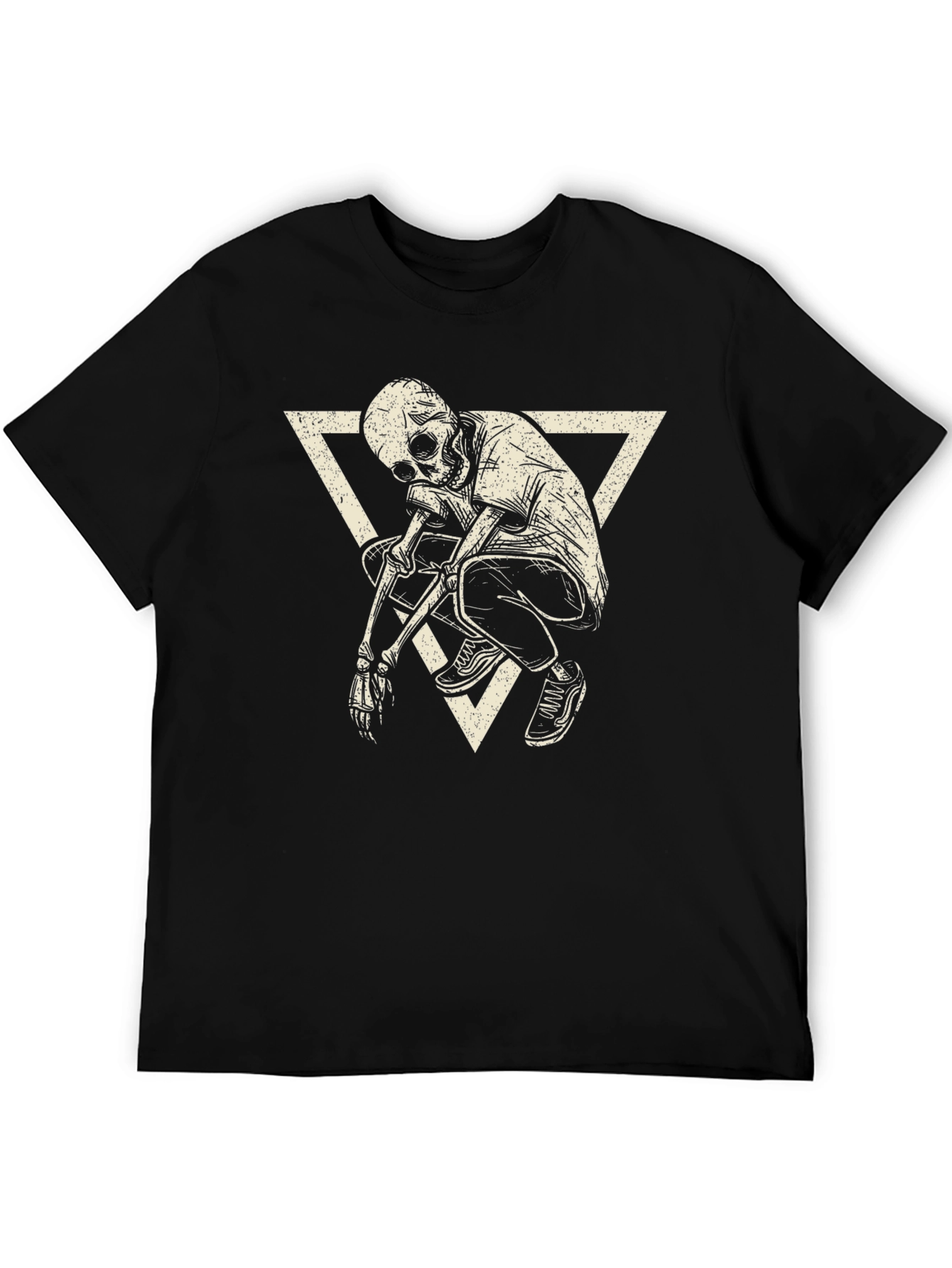 Skeleton Triangle Graphic Print T-Shirt