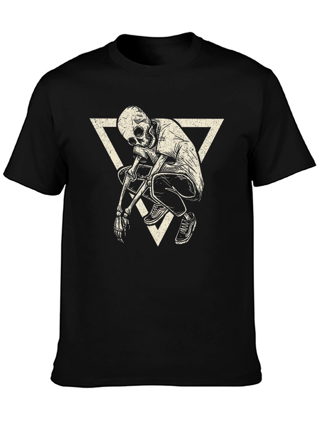 Skeleton Triangle Graphic Print T-Shirt