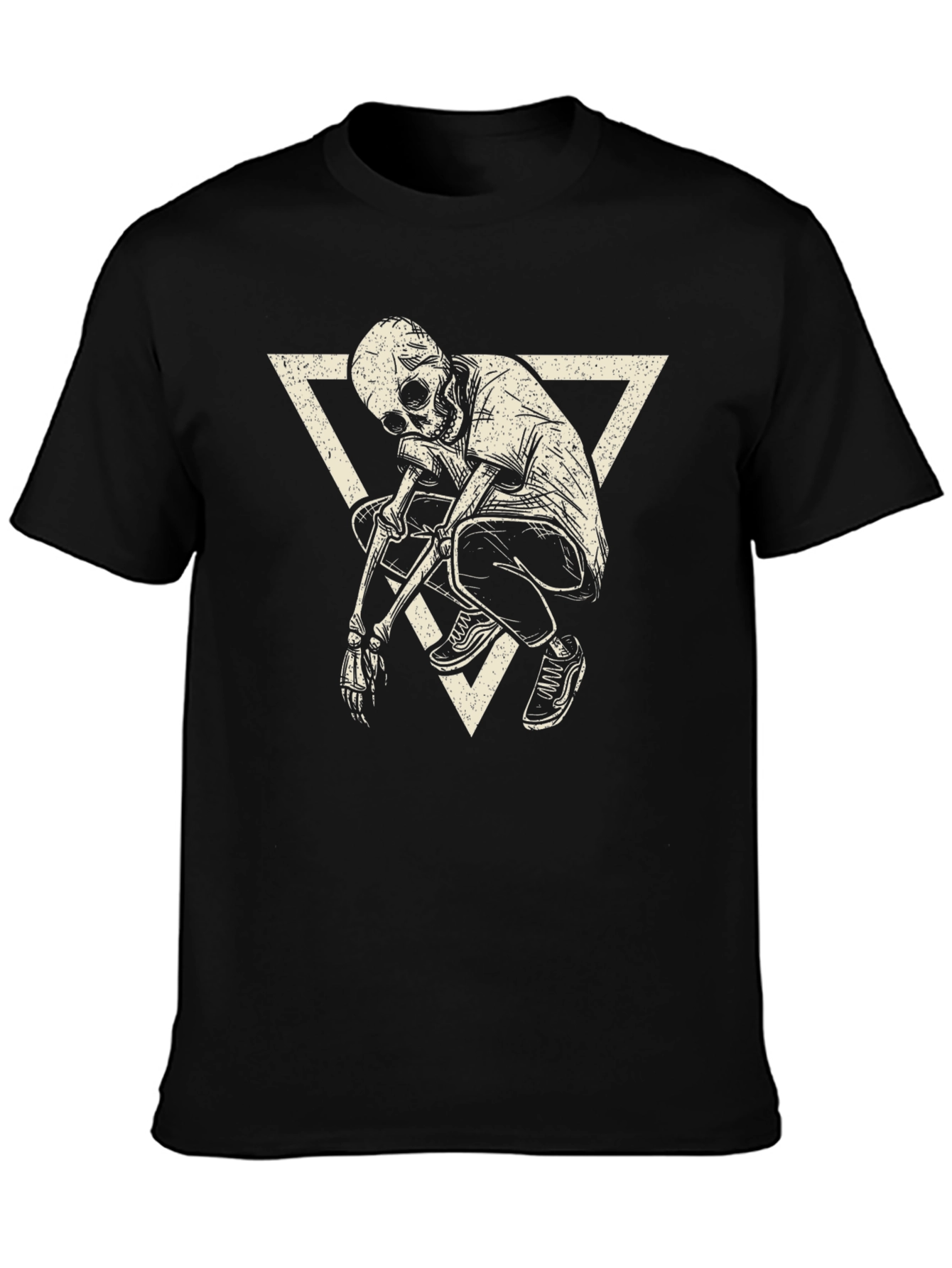 Skeleton Triangle Graphic Print T-Shirt