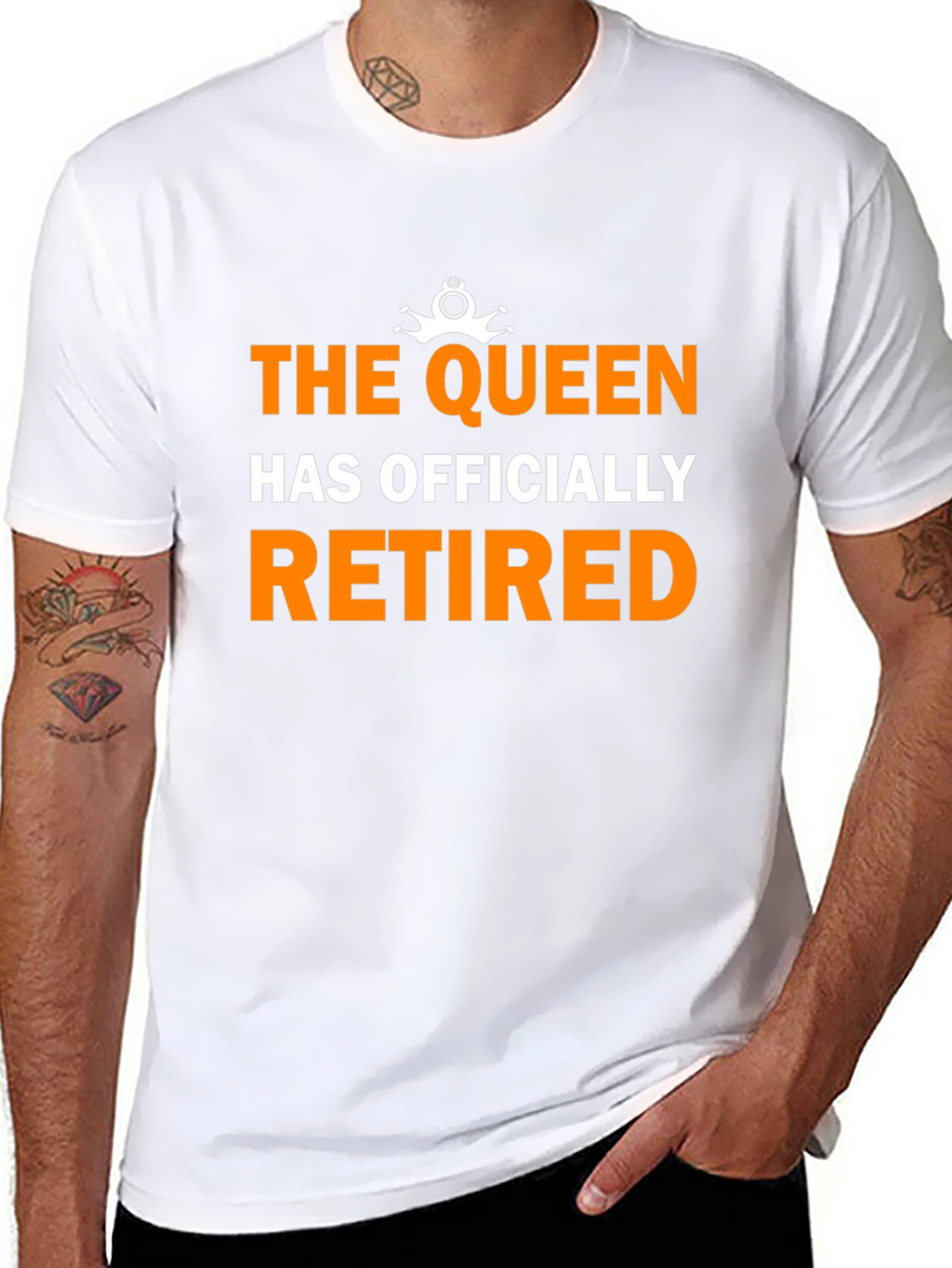 The Queen Has Officially Retired Funny Black T-Shirt
