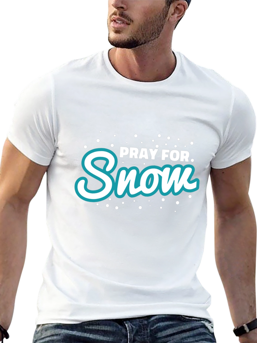 Pray for Snow Graphic Tee - Winter Fun