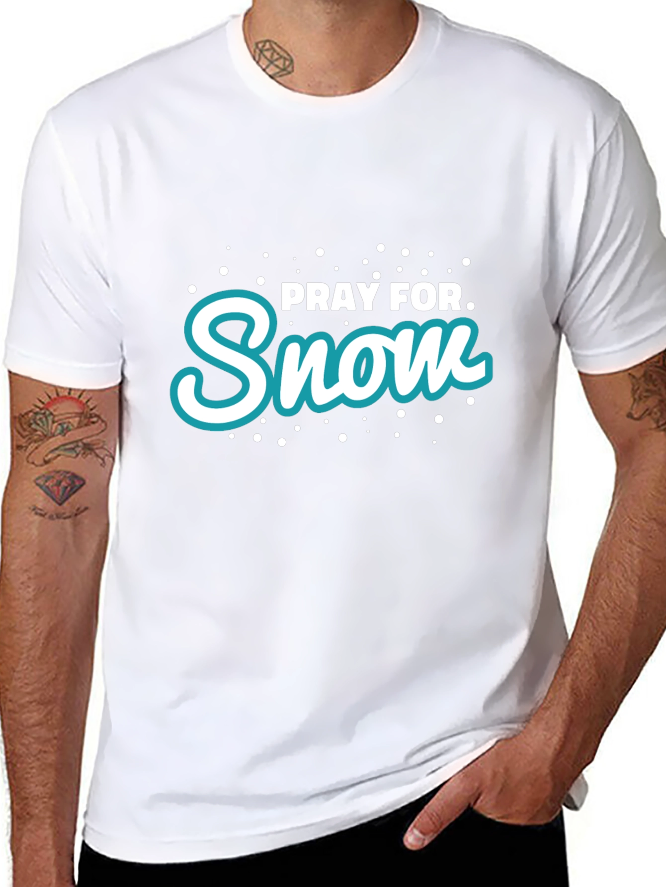 Pray for Snow Graphic Tee - Winter Fun