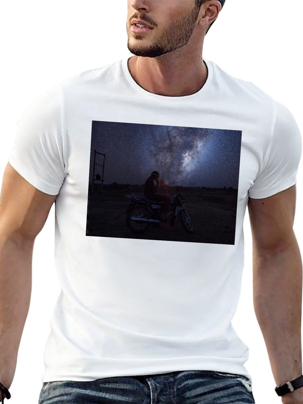 Night Sky Motorcycle T-Shirt