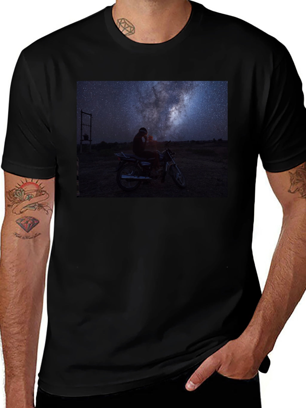 Night Sky Motorcycle T-Shirt
