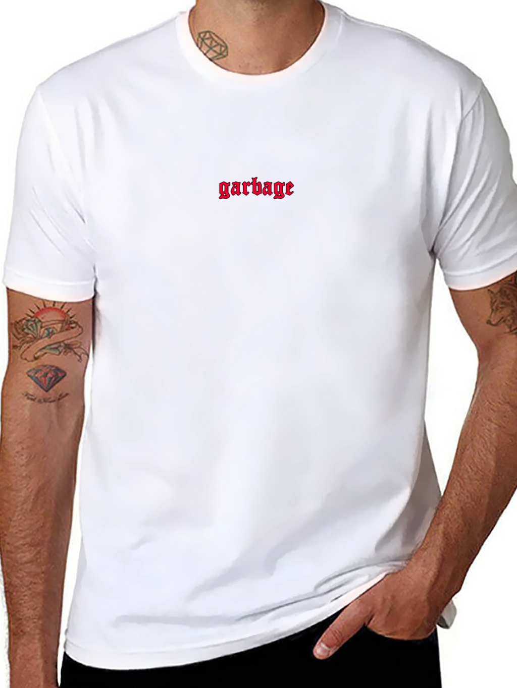 Mens Black Garbage Graphic T-Shirt