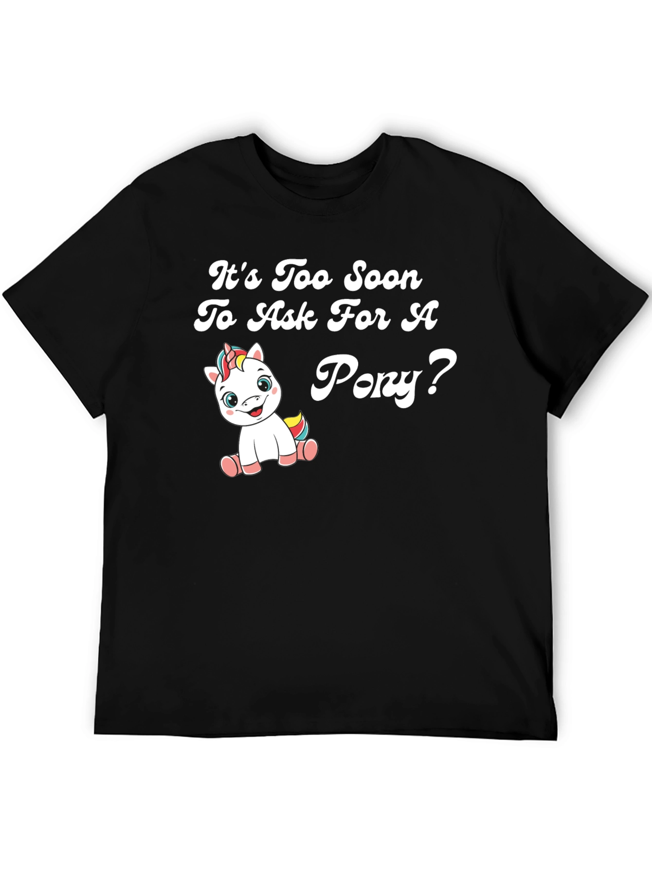 Funny Pony Graphic Black T-Shirt