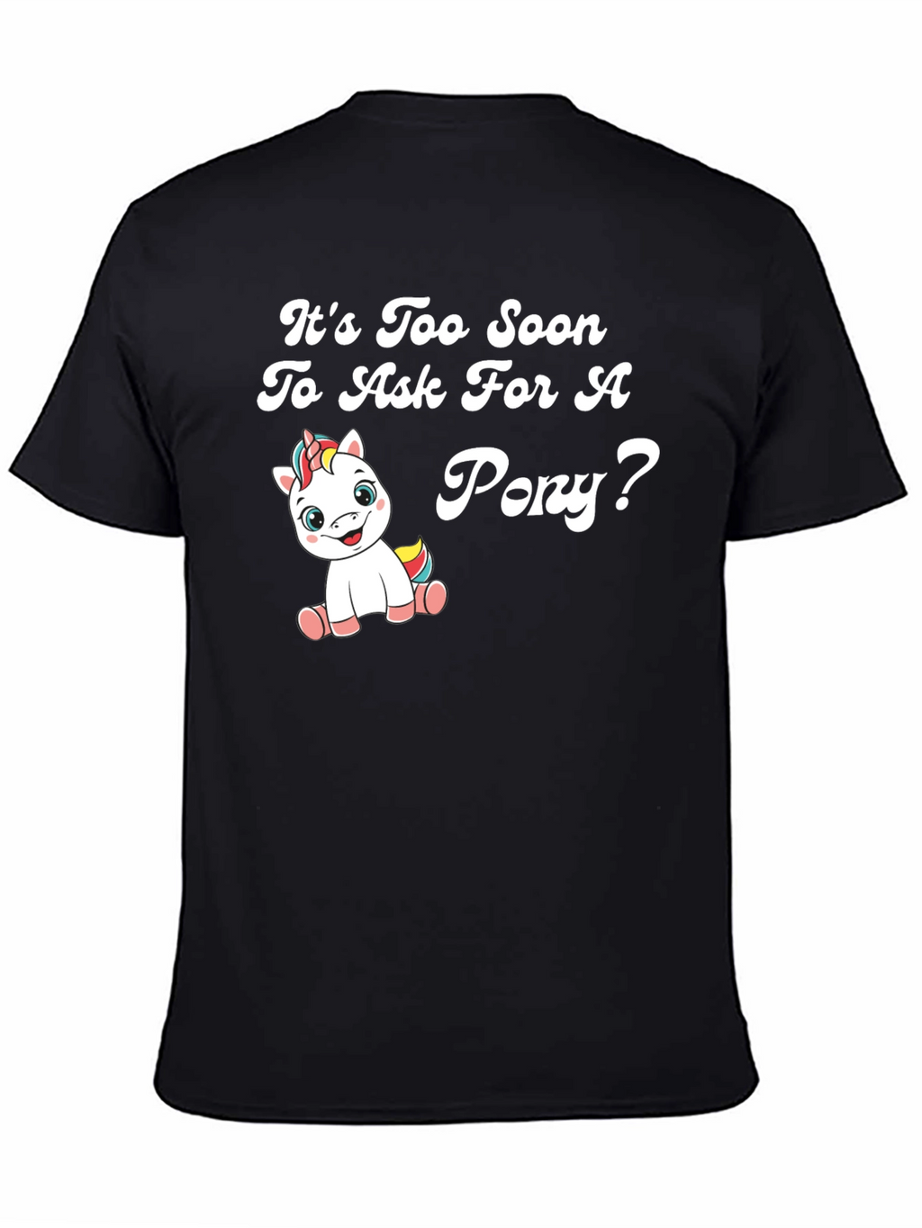 Funny Pony Graphic Black T-Shirt