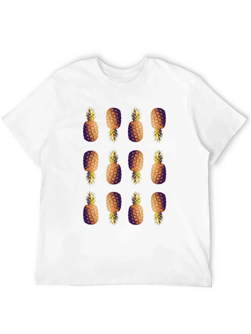 Pineapple Pattern Black T-Shirt