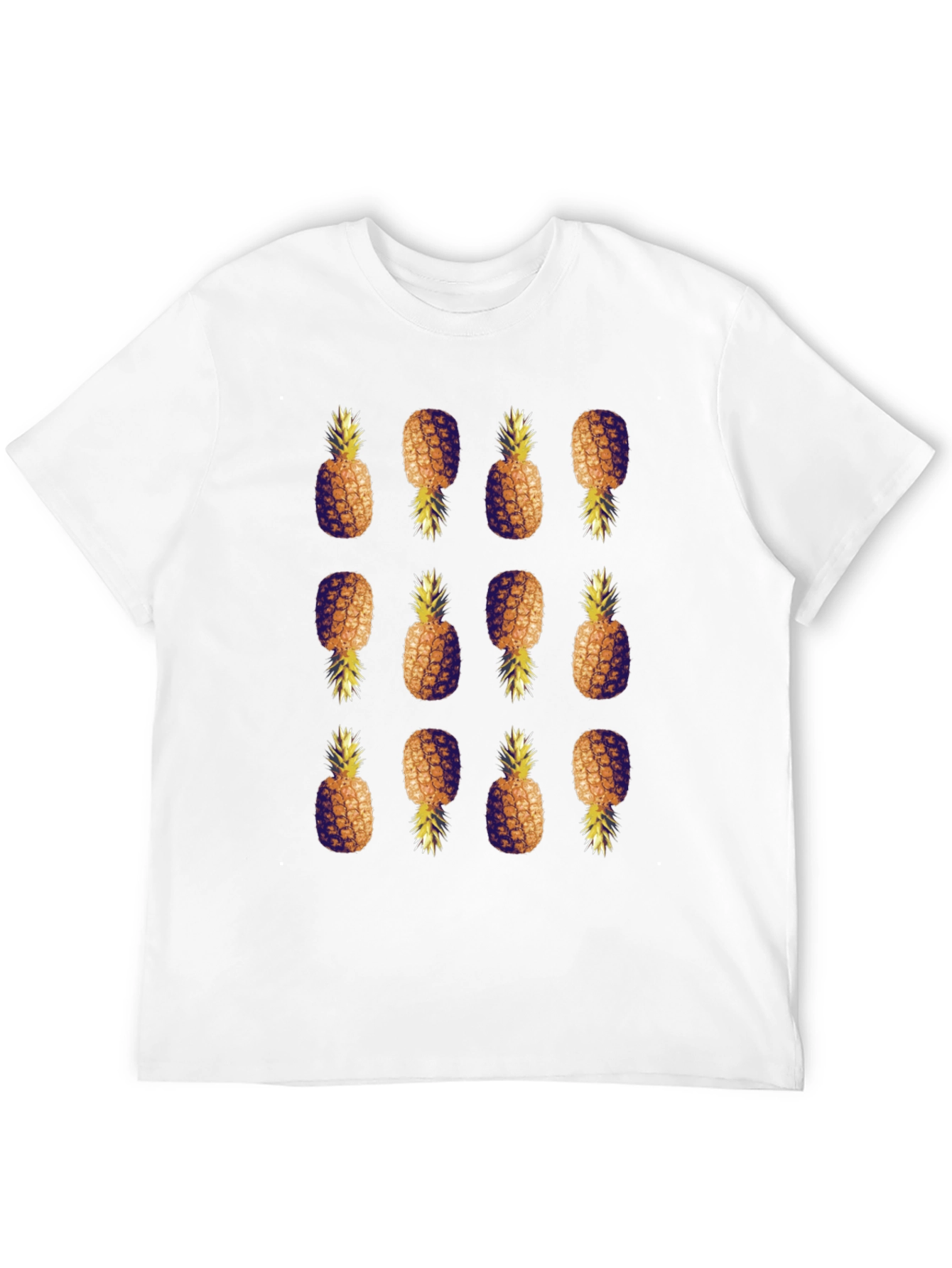 Pineapple Pattern Black T-Shirt
