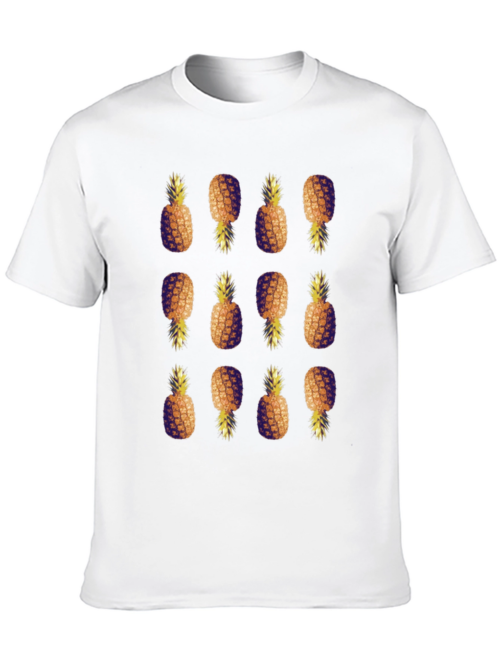 Pineapple Pattern Black T-Shirt