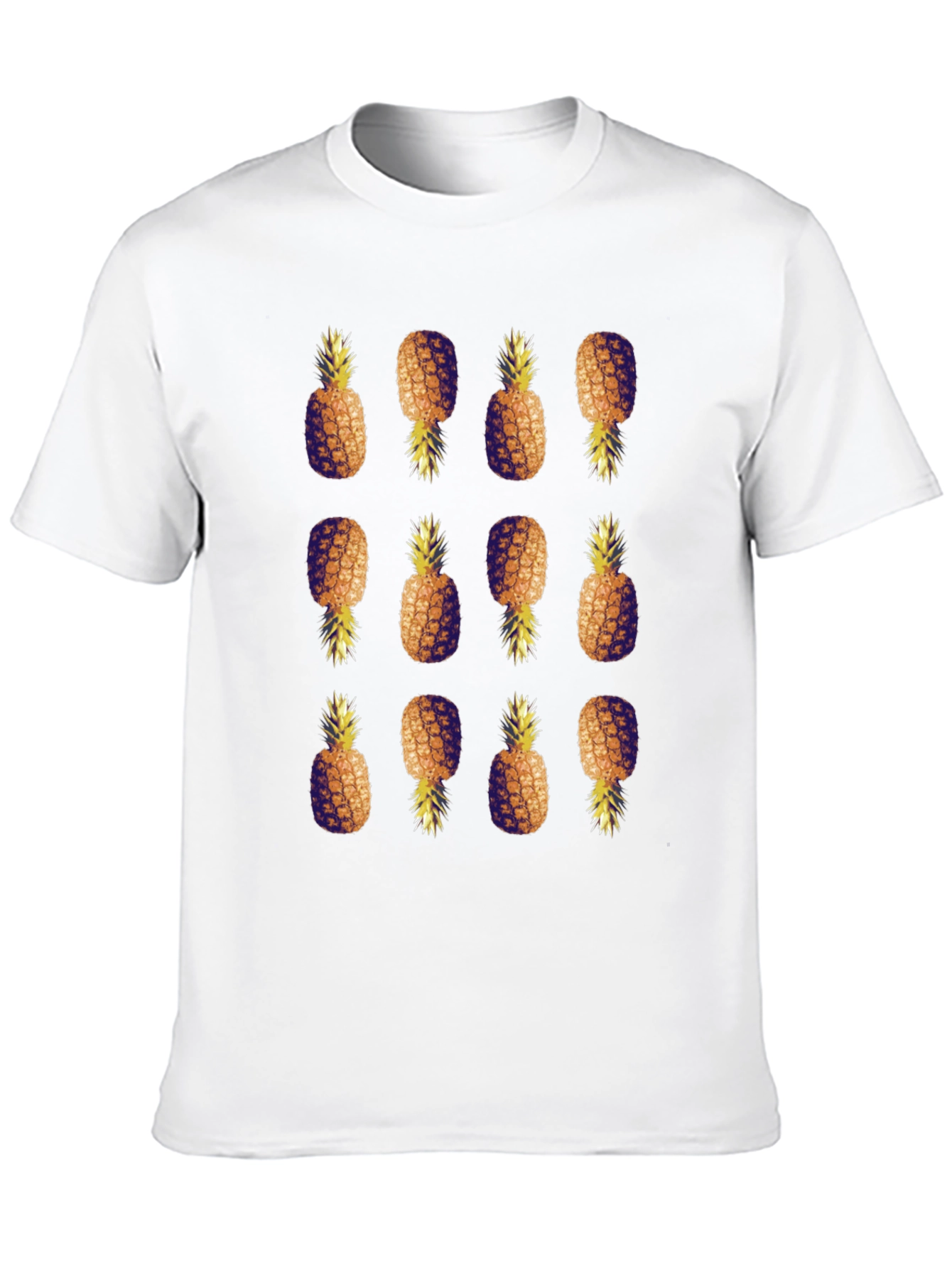 Pineapple Pattern Black T-Shirt