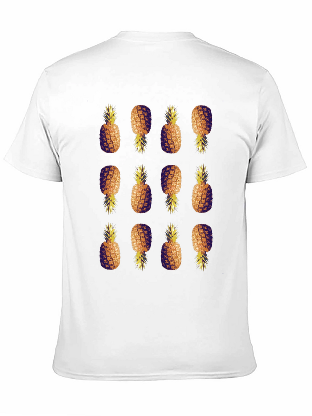 Pineapple Pattern Black T-Shirt