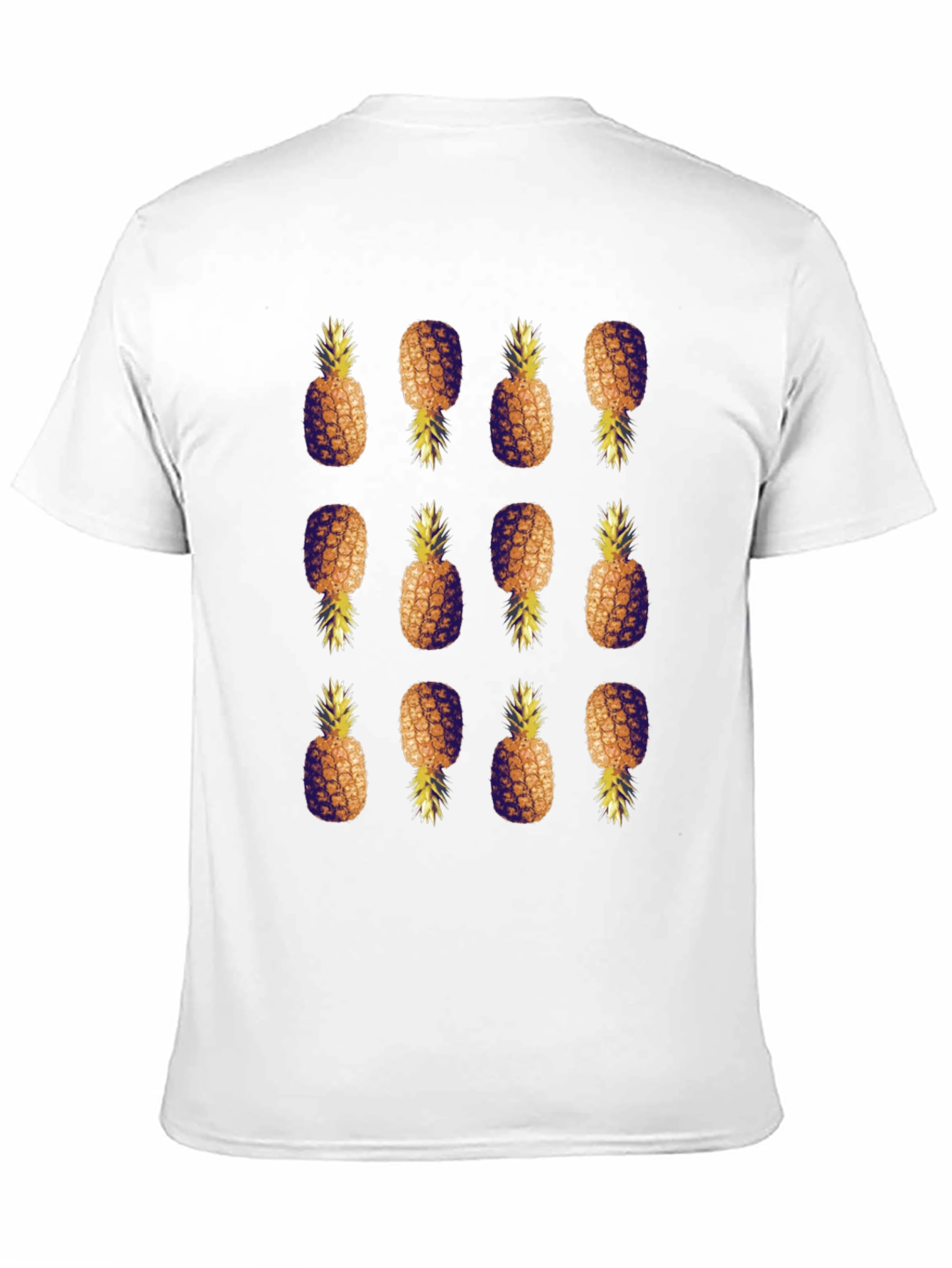 Pineapple Pattern Black T-Shirt