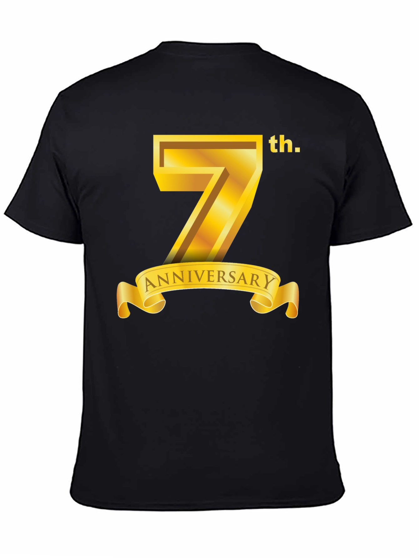 7th Anniversary T-Shirt - Golden Design