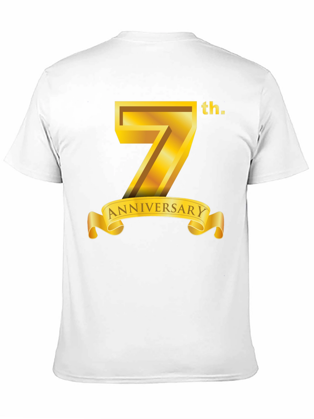 7th Anniversary T-Shirt - Golden Design