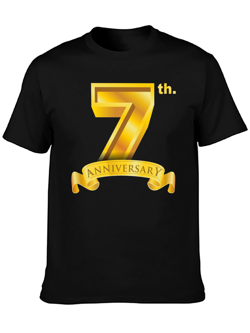 7th Anniversary T-Shirt - Golden Design