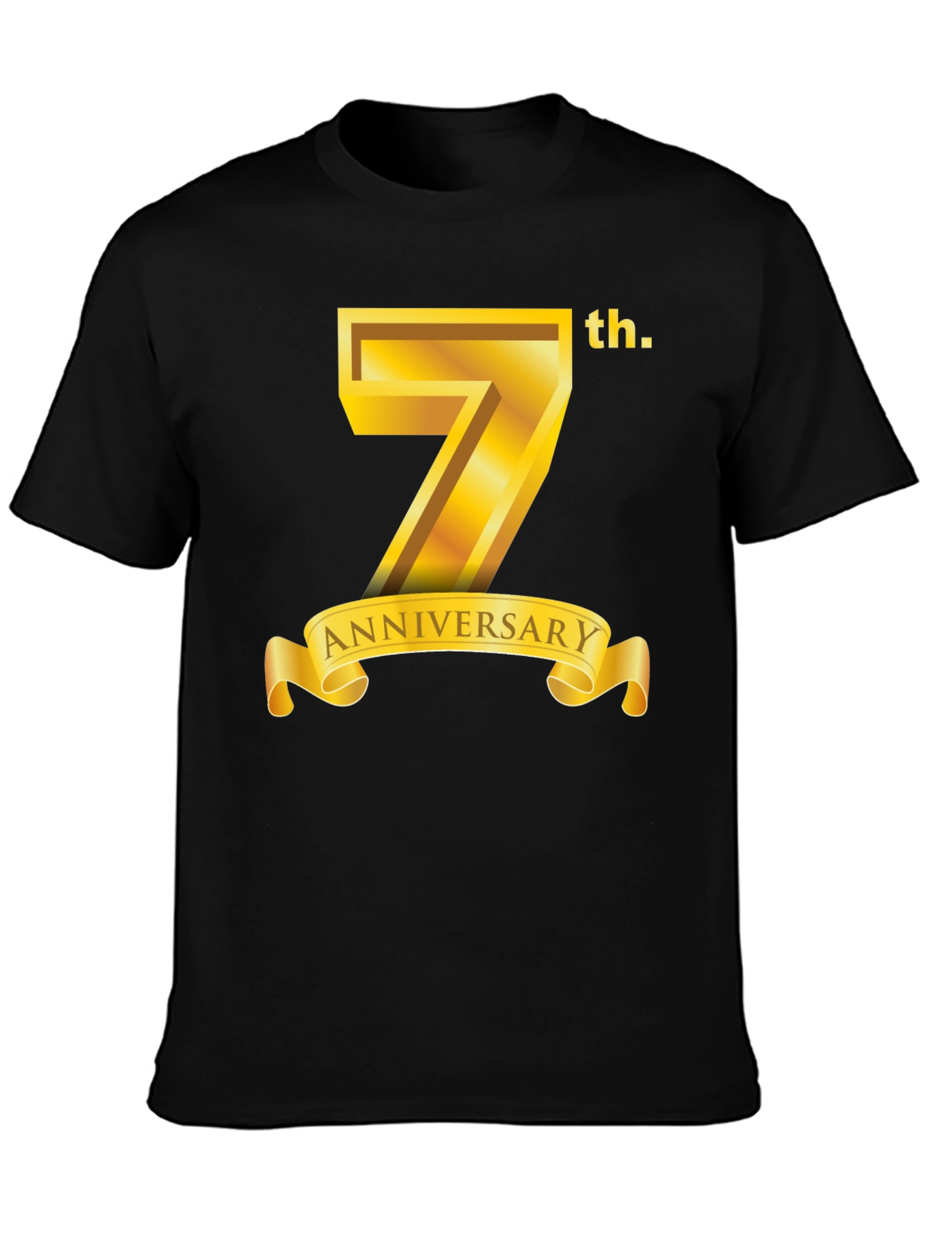 7th Anniversary T-Shirt - Golden Design