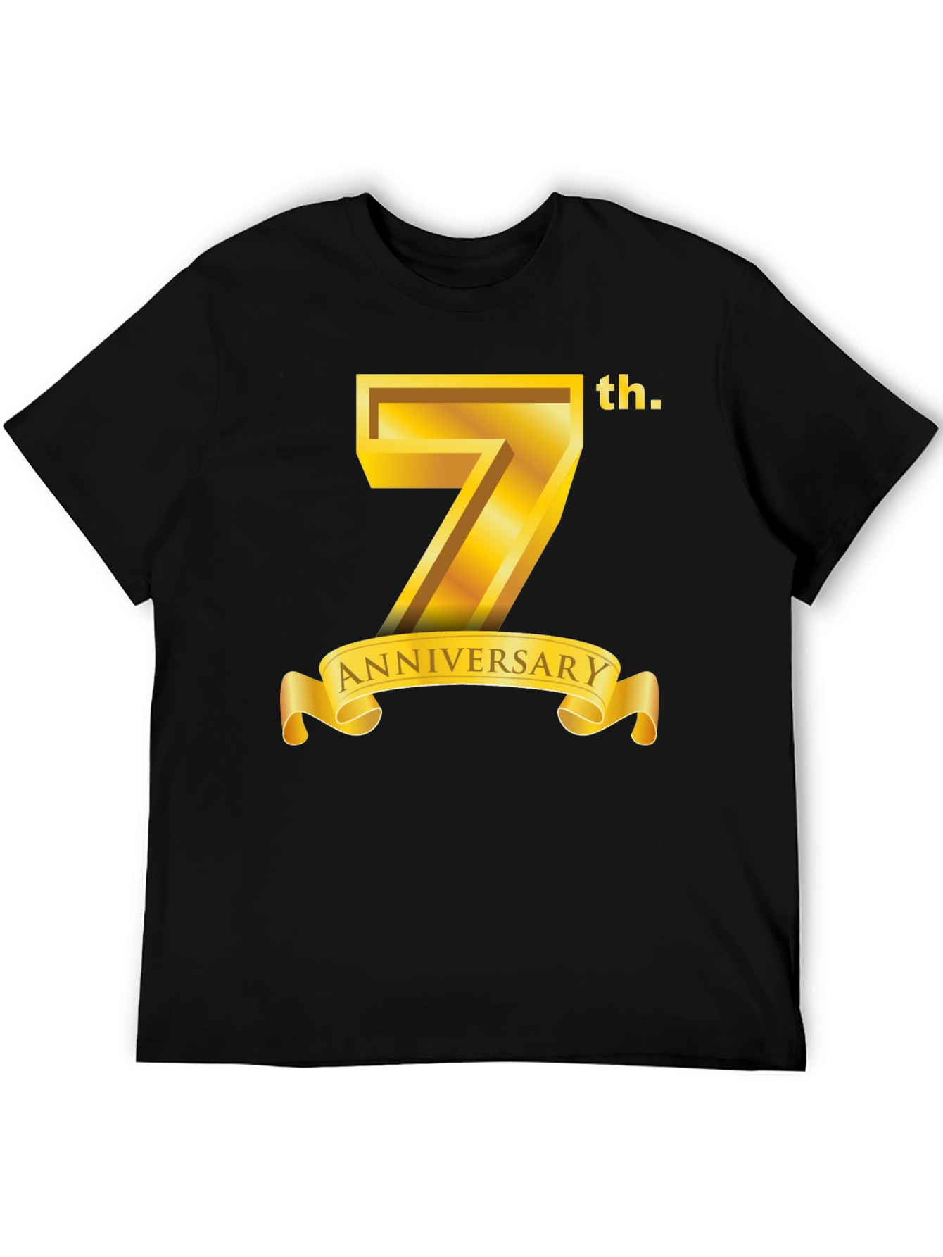 7th Anniversary T-Shirt - Golden Design