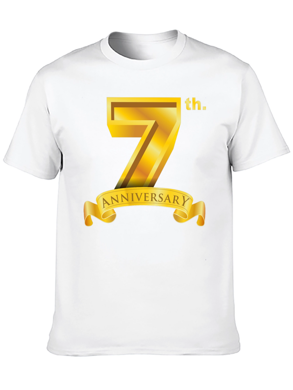 7th Anniversary T-Shirt - Golden Design