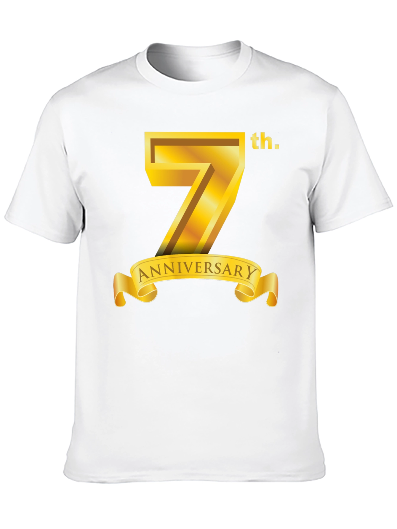 7th Anniversary T-Shirt - Golden Design