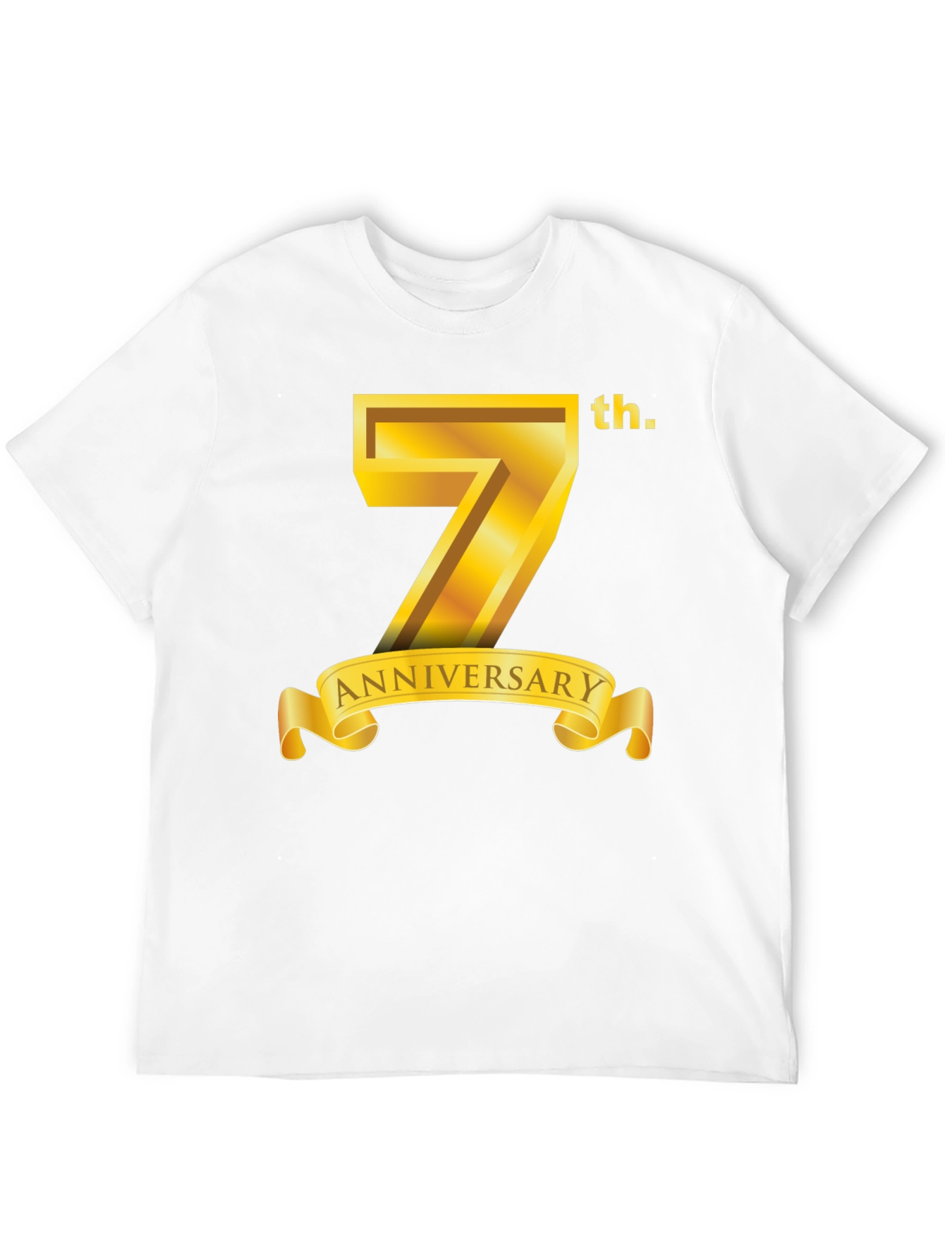 7th Anniversary T-Shirt - Golden Design