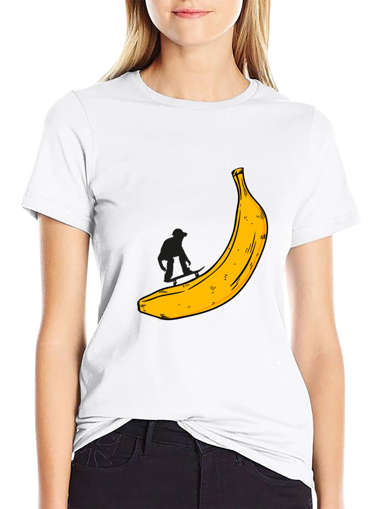 Banana Graphic T-Shirt - Black Cotton Tee